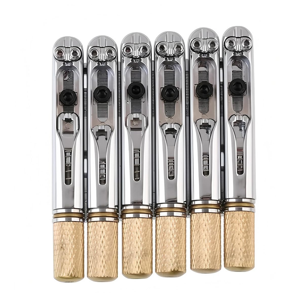 Grobo Cordal De Puente De Guitarra Eléctrica Sin Cabeza De 6 Cuerdas De 10,5 Mm, Dispositivo De Bloqueo De Cuerda Fija De Guitarra, Plateado