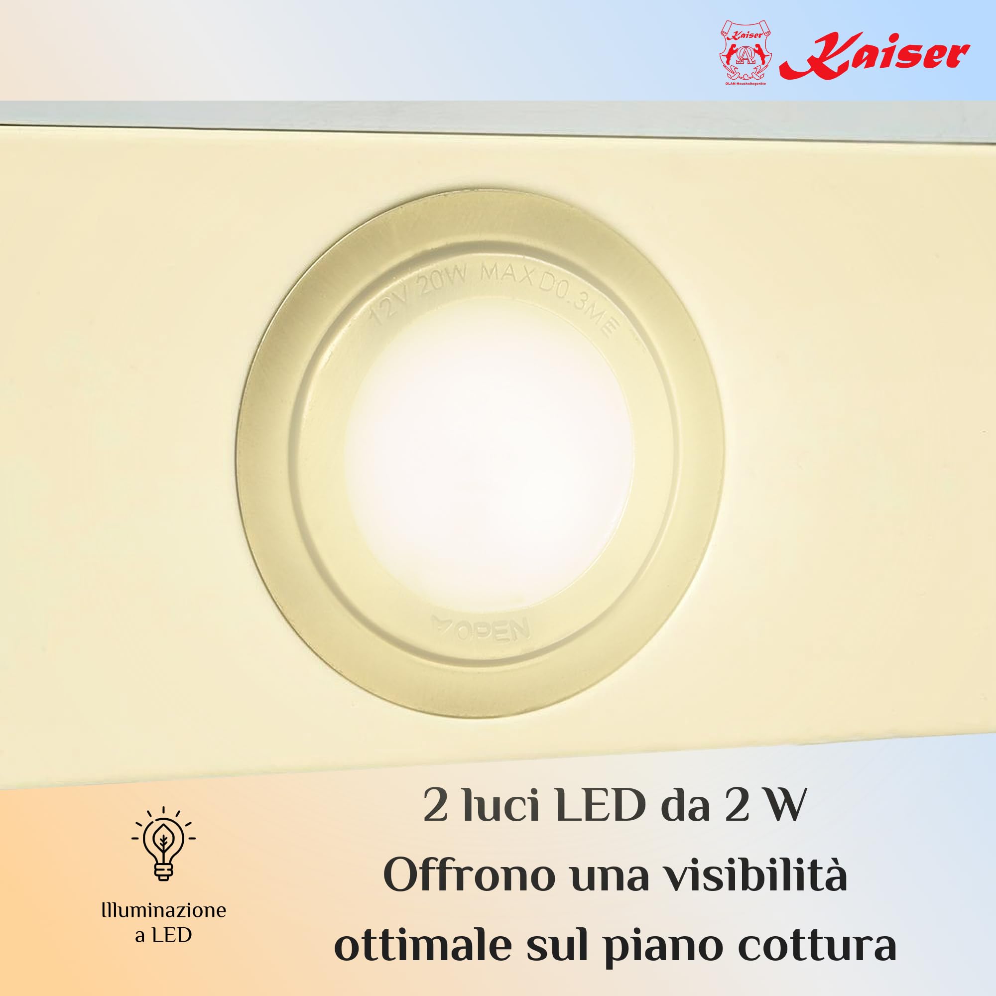 Kaiser Empire 9315 ElfEM Cappa Aspirante 90 cm Avorio Bronzo • Cappa a Parete in Stile Retrò • Motore 910 m³/h • Aspirazione e Ricircolo • Filtro Antigrasso in Metallo • incl. Filtro Carbone Attivo
