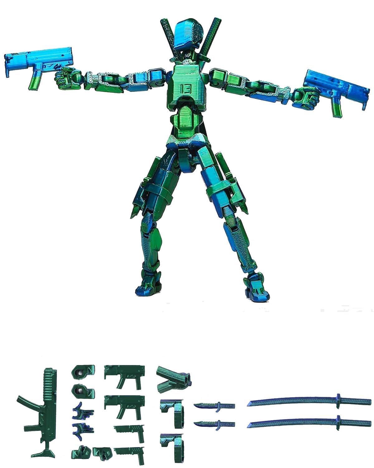Dummy 13, Dummy 13 Action Figure, 3D Printed Action Figures, Desktop Decorations for Game Lovers Toys, Multi-articular Action Figure 3D Printed Joint Movable Creative Decompression Doll Robot Toys-picture-12