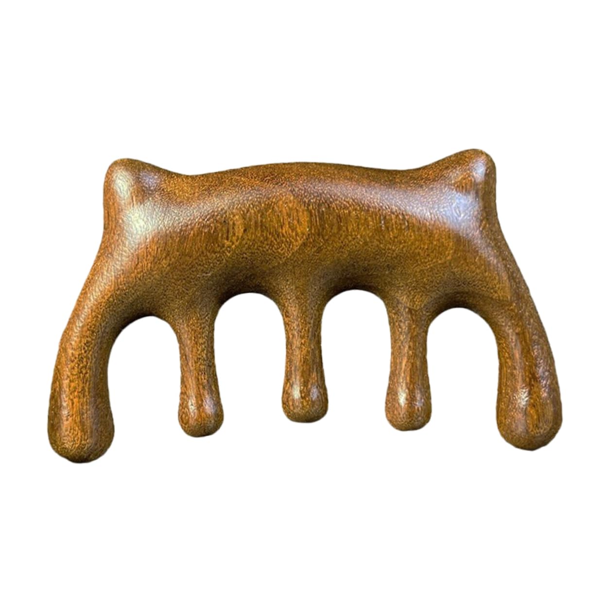 Outanaya Wooden Massage Comb for Cats Ergonomic Cat Grooming Tool Unique Design for Scalp Relaxation and Muscle Tension Relief Creative Body Beauty Scraping Tool Beautifully Polished