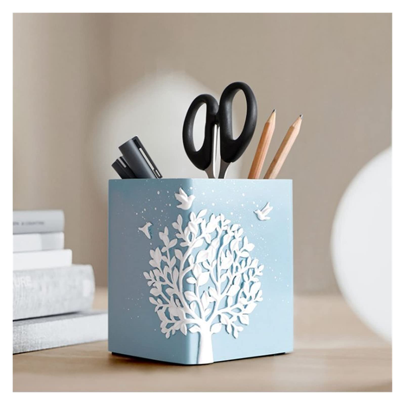 Porte Stylo Résine Mignon Titulaire de stylos Bureau Bureau Organisateur Rond Stylo Crayon cosmétique Crayon conteneur de Papeterie Porte-Crayon de Bureau