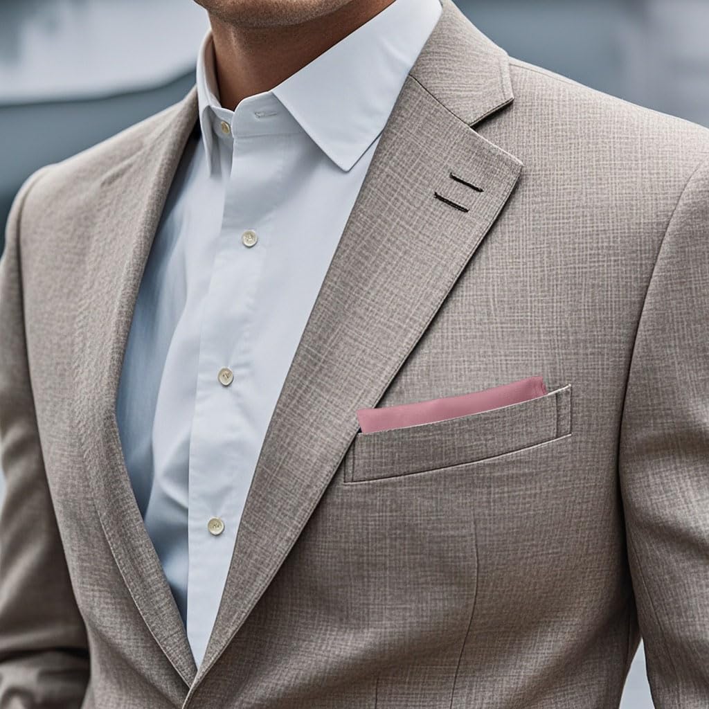 Men's Pocket Square, Solid Color Boys Handkerchiefs for Men Wedding Party - Image 2