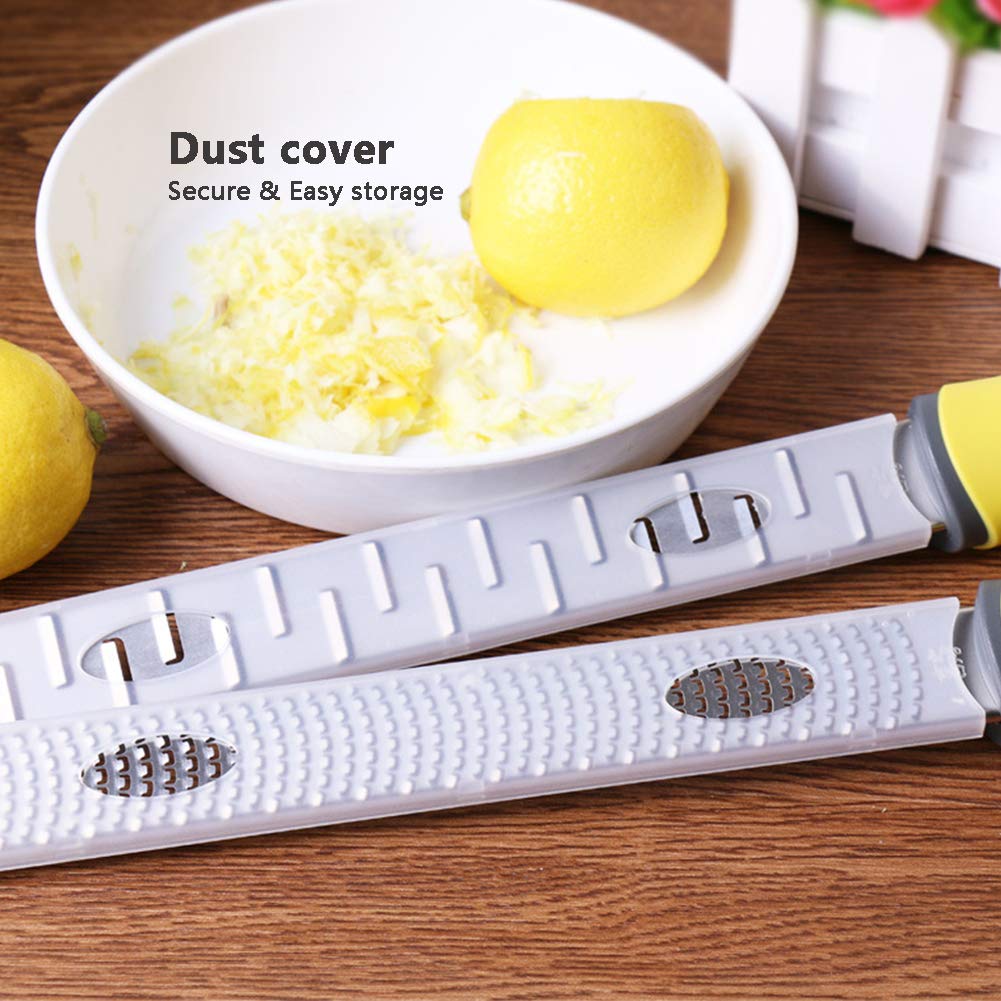 ArinkO Ensemble zesteur et râpe à Fromage en Acier Inoxydable avec Couvercle de Protection et poignée Ergonomique