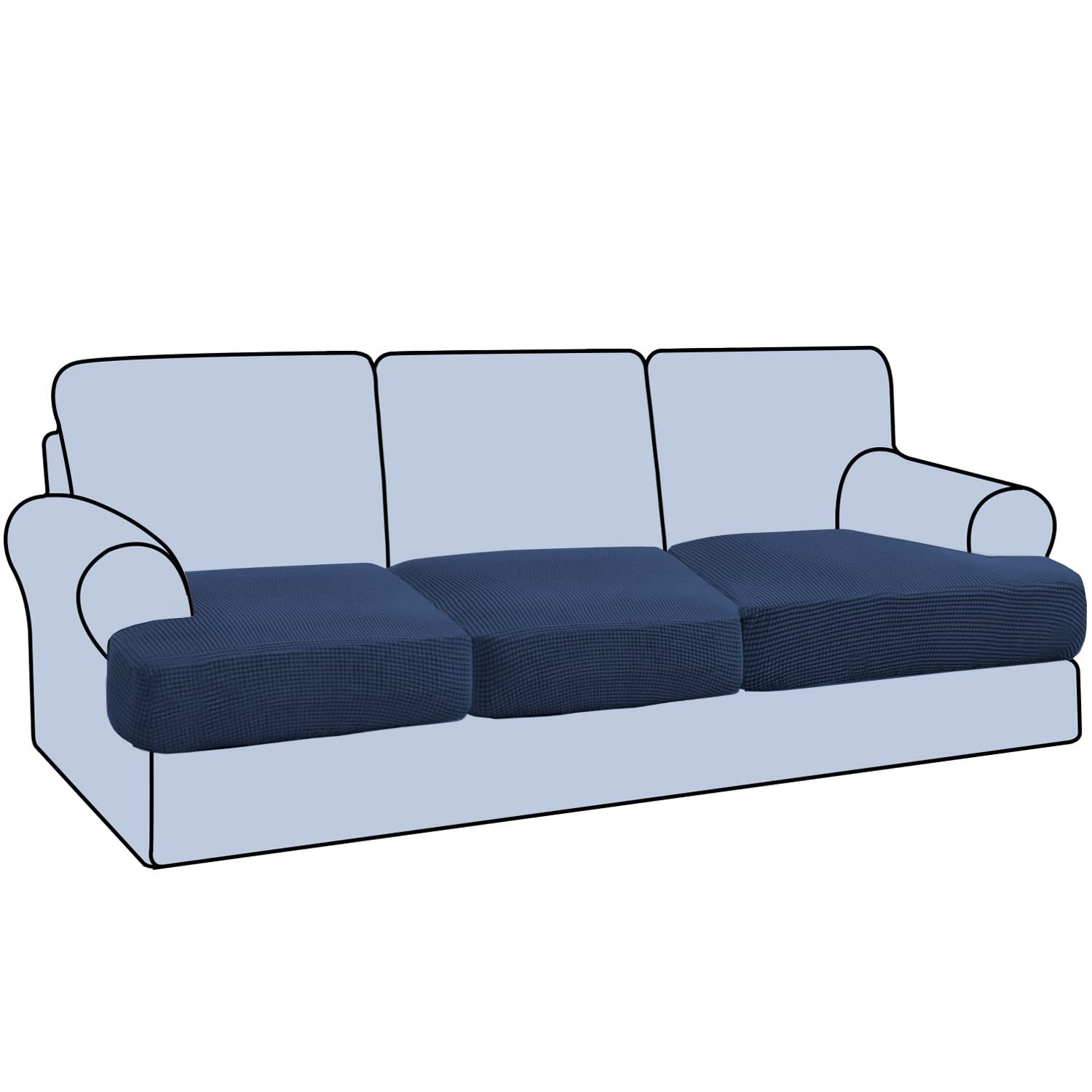 Housse de coussin de canapé qui ne glisse pas stretch polaire bleu marine