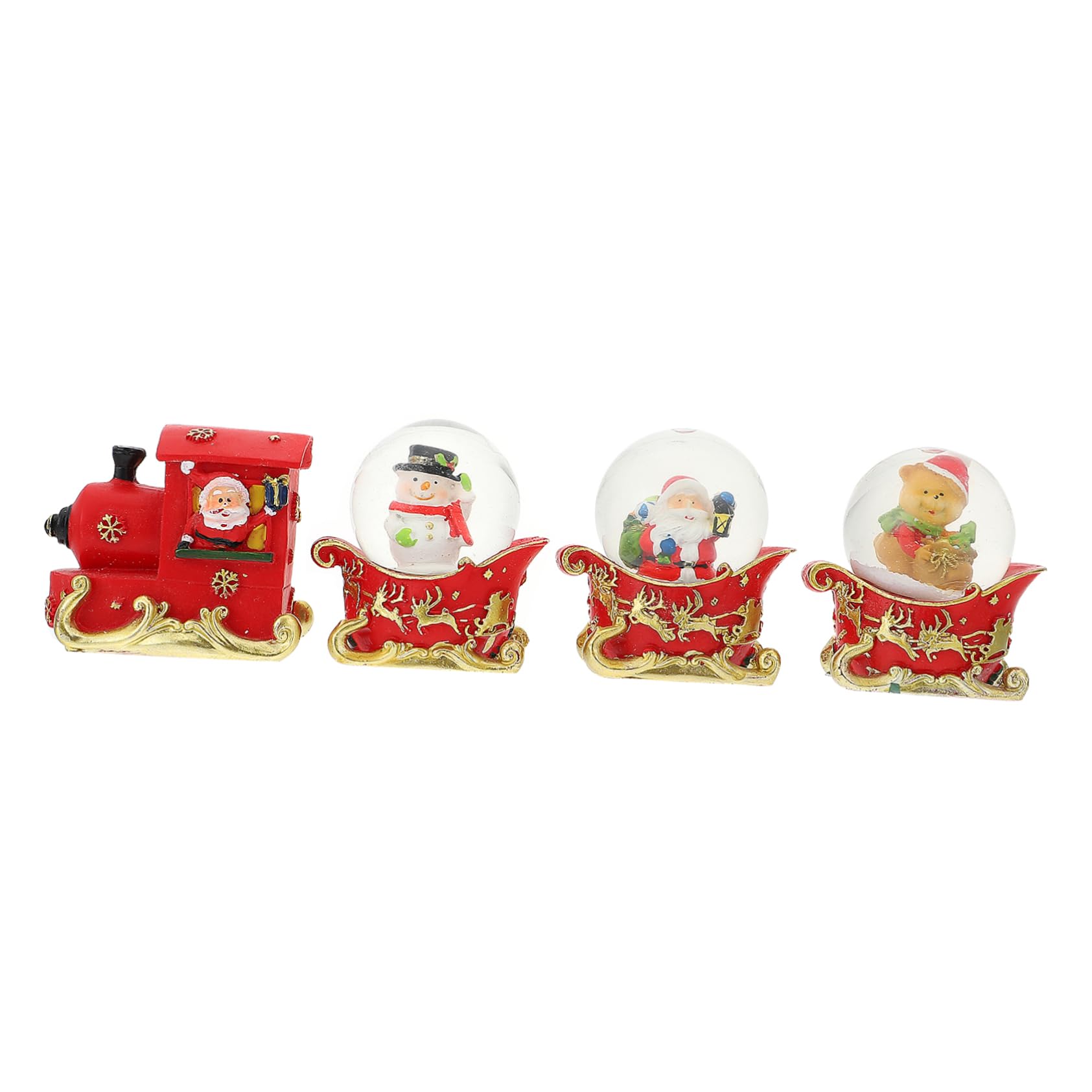 4piezas Bola De Cristal Musical Navideña Brillante Caja De Música para Escritorio Adorno Navideño Efecto De Luz para Decoración De Oficina y Celebraciones Festivas