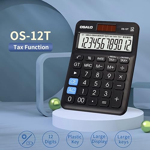 Miniatura 9 de Pendancy Calculadora linda de tamaño pequeño con 4 funciones, calculadoras de mano básicas de escritorio de 12 dígitos, pantalla LCD para uso