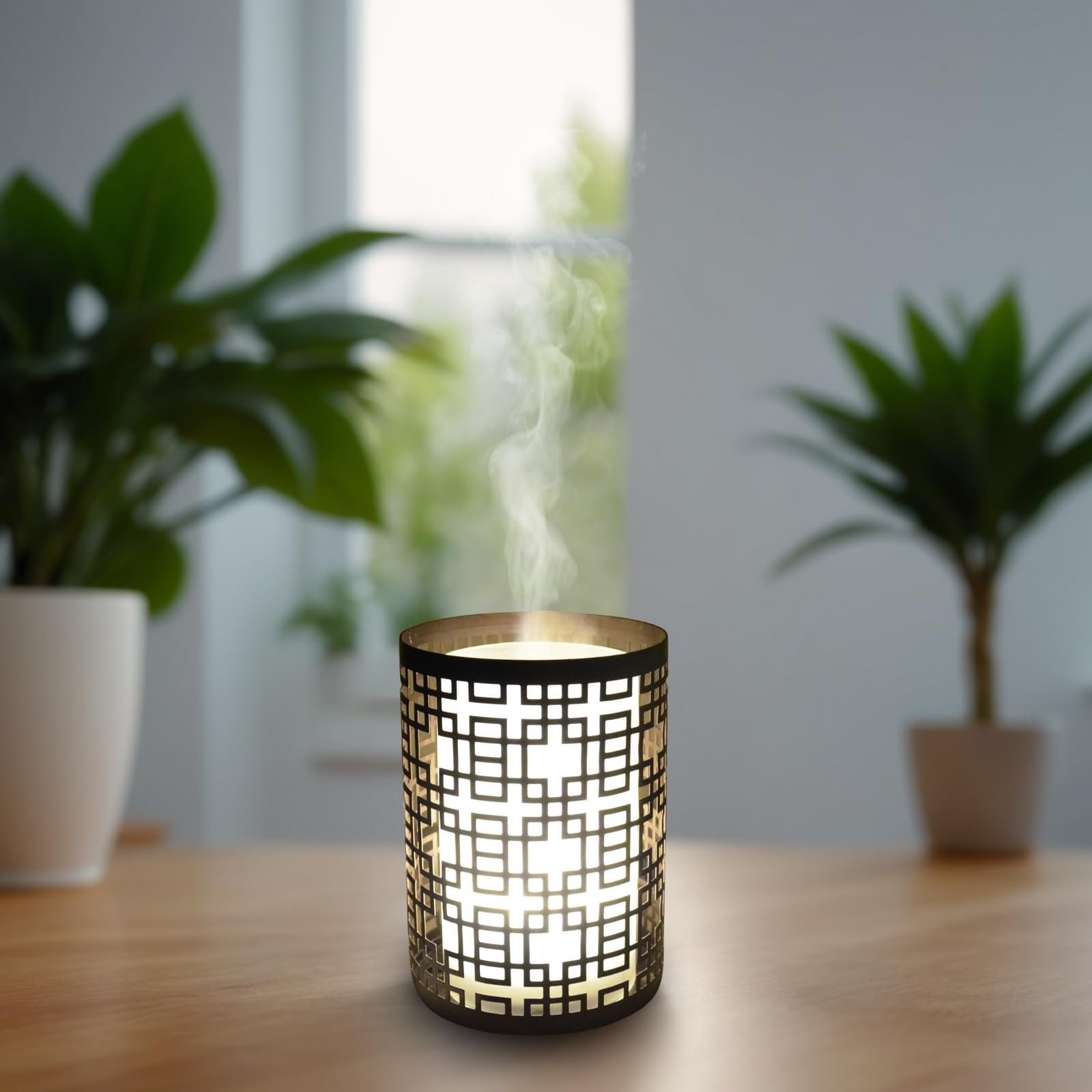 Zen’Arôme Diffuseur d’Huile Essentielle Vela – Diffuseur Ultrasonique Aromathérapie à Froid - Diffuseur Électrique Parfum Maison avec Télécommande - Éclairage LED Effet Bougie – en Métal et Verre