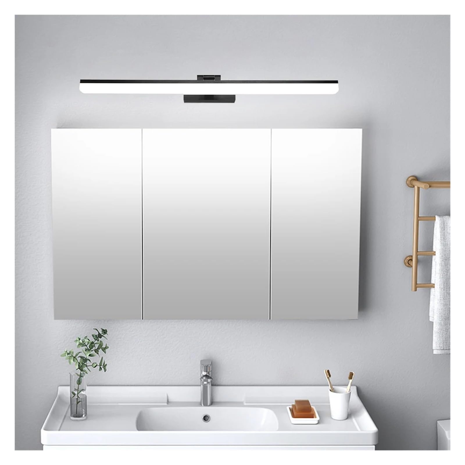 Luz LED para cuadros Lámpara de pared for baño con luz LED for espejo, luces for espejo, gabinetes de baño de 40cm y 50cm for aplique de imagen, maquillaje impermeable for el hogar, 12W Luz de pintura