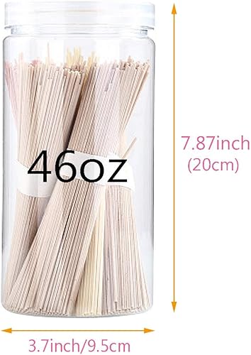 Miniatura 2 de 3 tarros redondos de plástico transparente de 46 onzas líquidas, tarros de plástico vacíos con tapas, tarros de almacenamiento de plástico