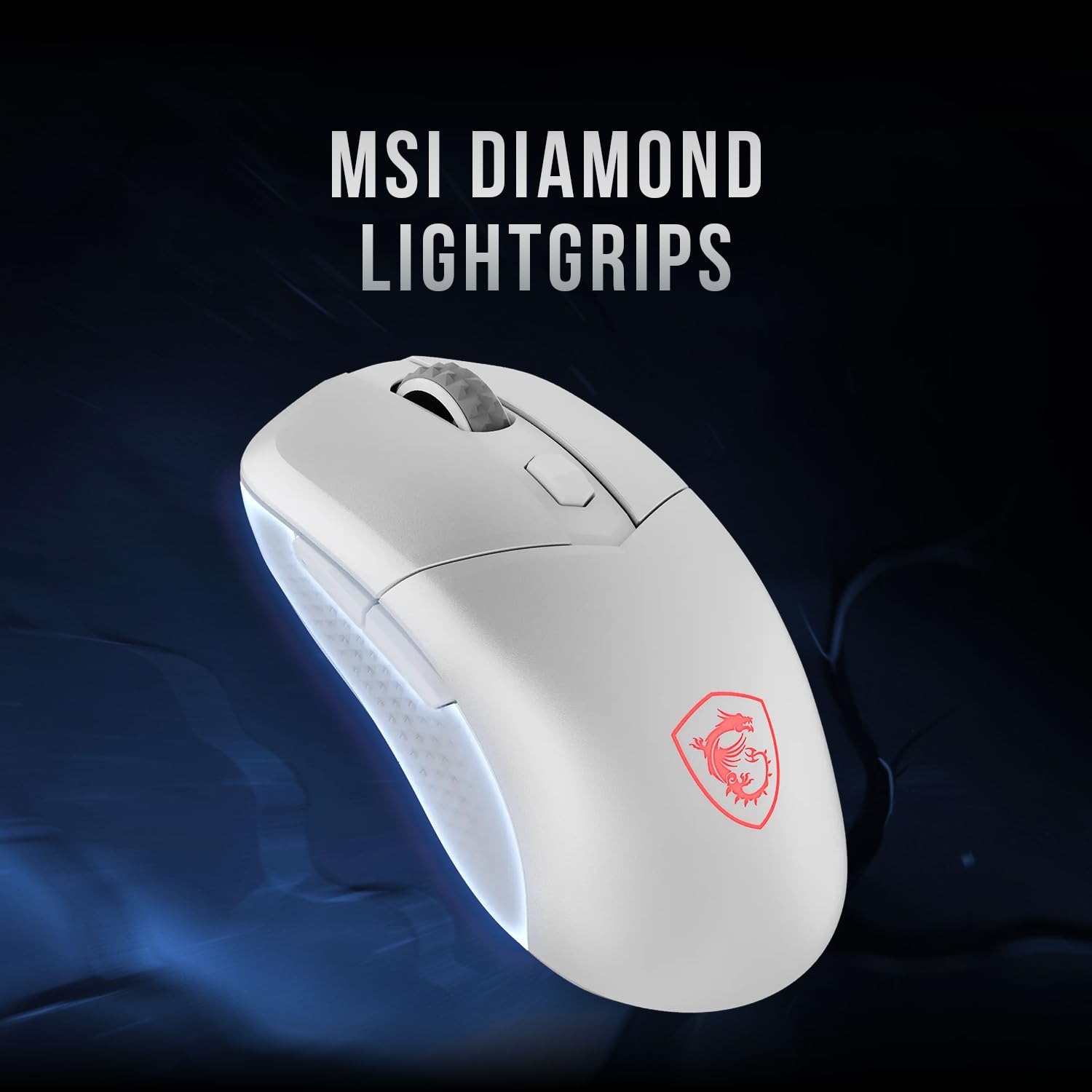 MSI Versa 300 Wireless White Gaming Mouse, 8000 DPI, 30M+ Clicks Kailh Switch, Optical Sensor, Ergonomic Ambitextrous Hand Design, RGB Light