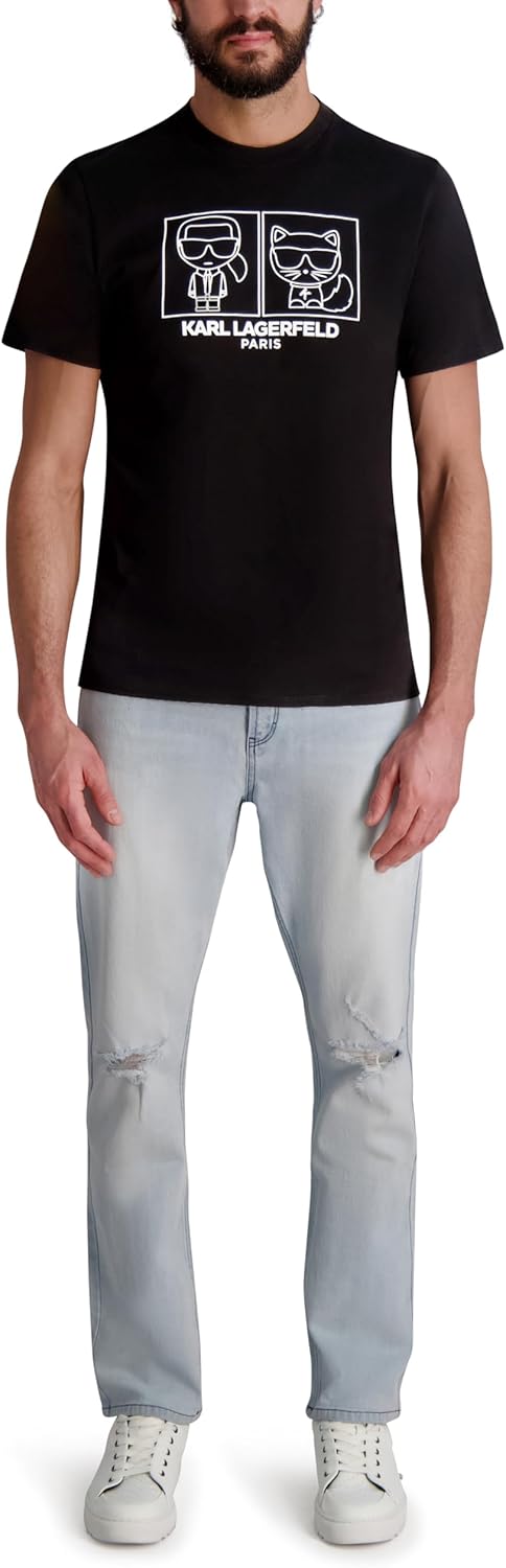 Karl Lagerfeld Mens Short Sleeve Crewneck Karl Choupette Graphic T-Shirt - Image 2