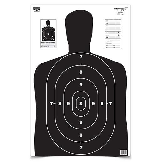 Birchwood Casey 23" x 35" Eze-Scorer BC-27 High-Contrast Silhouette Shoot-Up Brilliant White Paper Targets for Indoor and Outdoor Use, Color Options