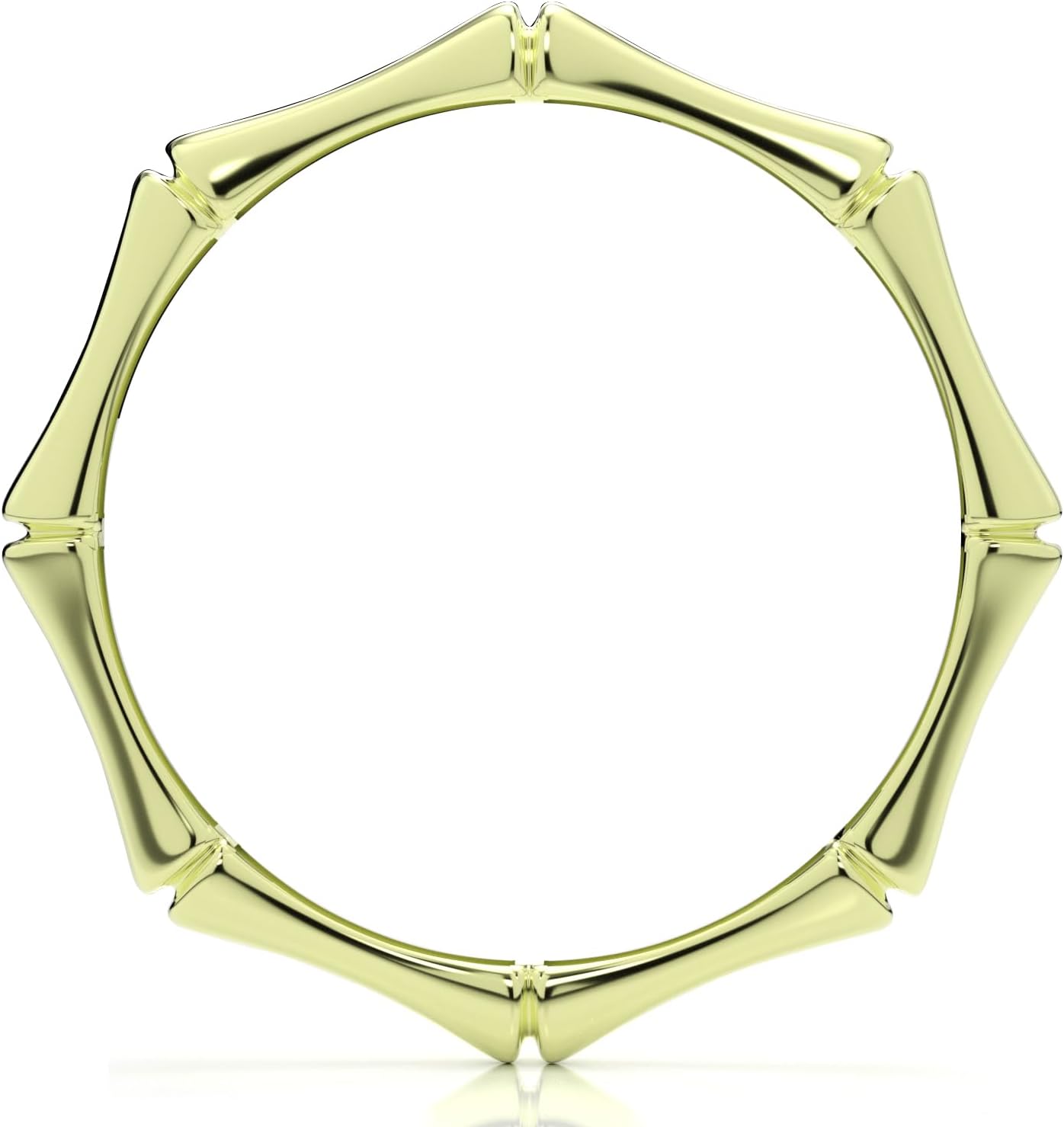 10K Gold 2MM Bamboo Eternity Stackable Wedding Band Ring