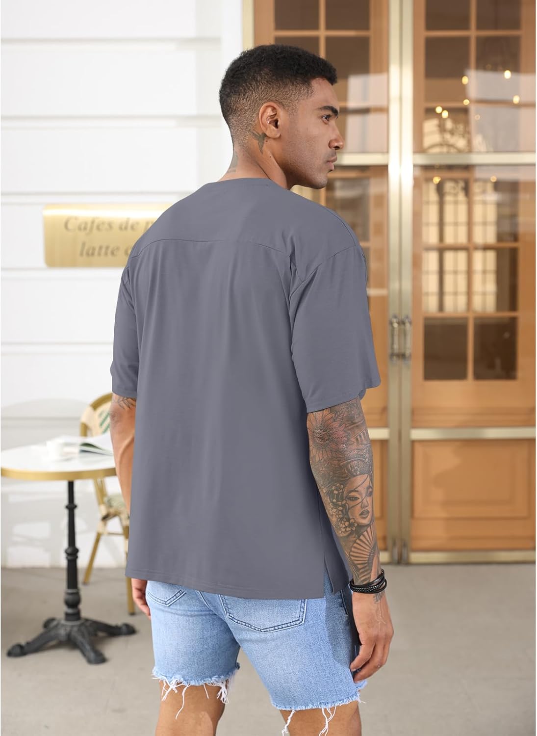 Men's Oversized Workout T-Shirts Lightweight Quick Dry Short Sleeve Tshirts Crew Neck Loose Fit Athletic Tops - Image 3