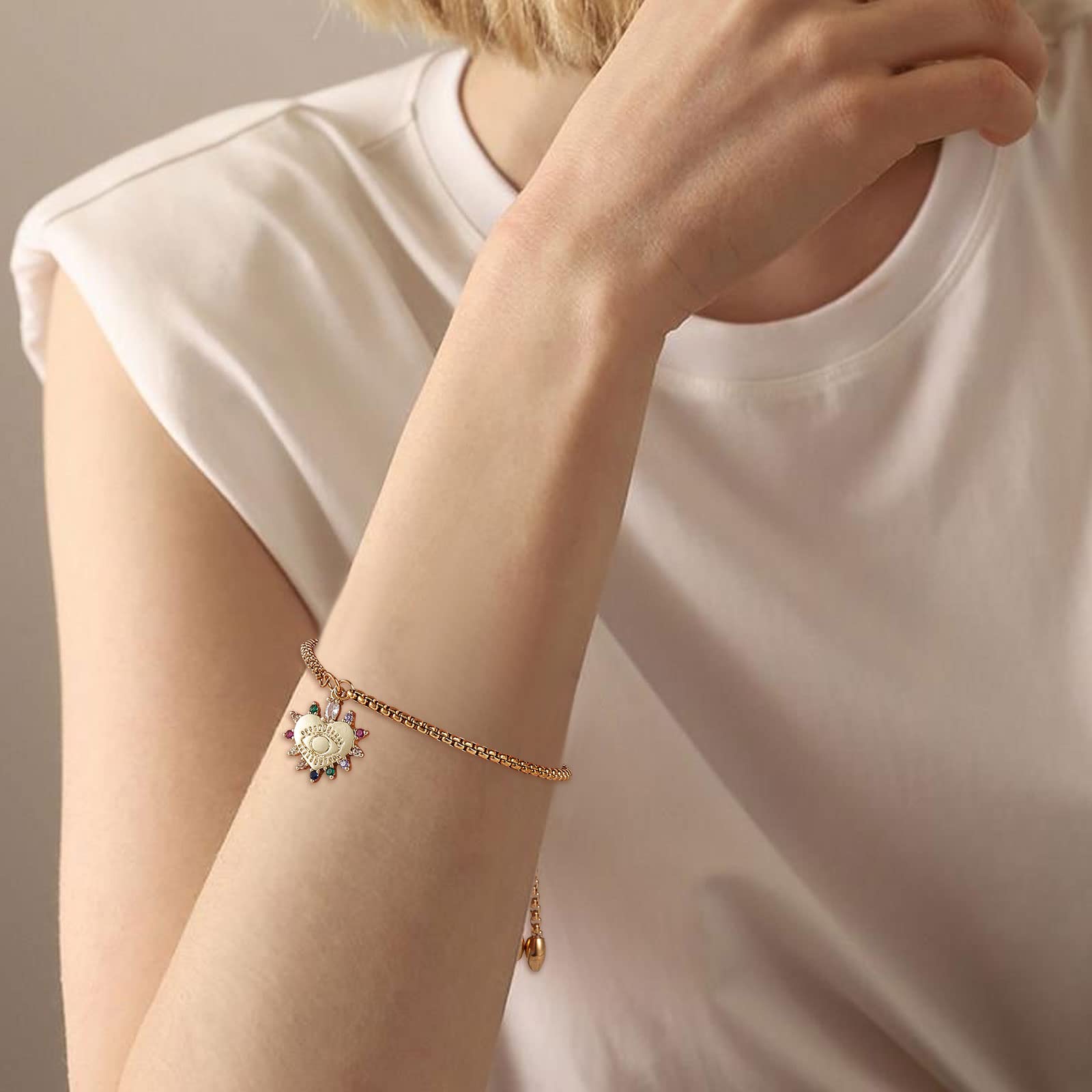 Beebeecraft 10 Bracelets Coulissants Réglables Acier Inoxydable Doré - Kit Fabrication Bijoux Avec Boîte