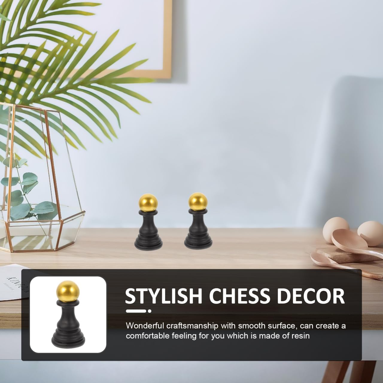 Cabilock 3pcs Simulation Chess Model - Creative Resin Chess Sculpture for Home Decor, Office Desk, Housewarming Present, Assorted Colors, 3.34x4.72x1.57 Inches