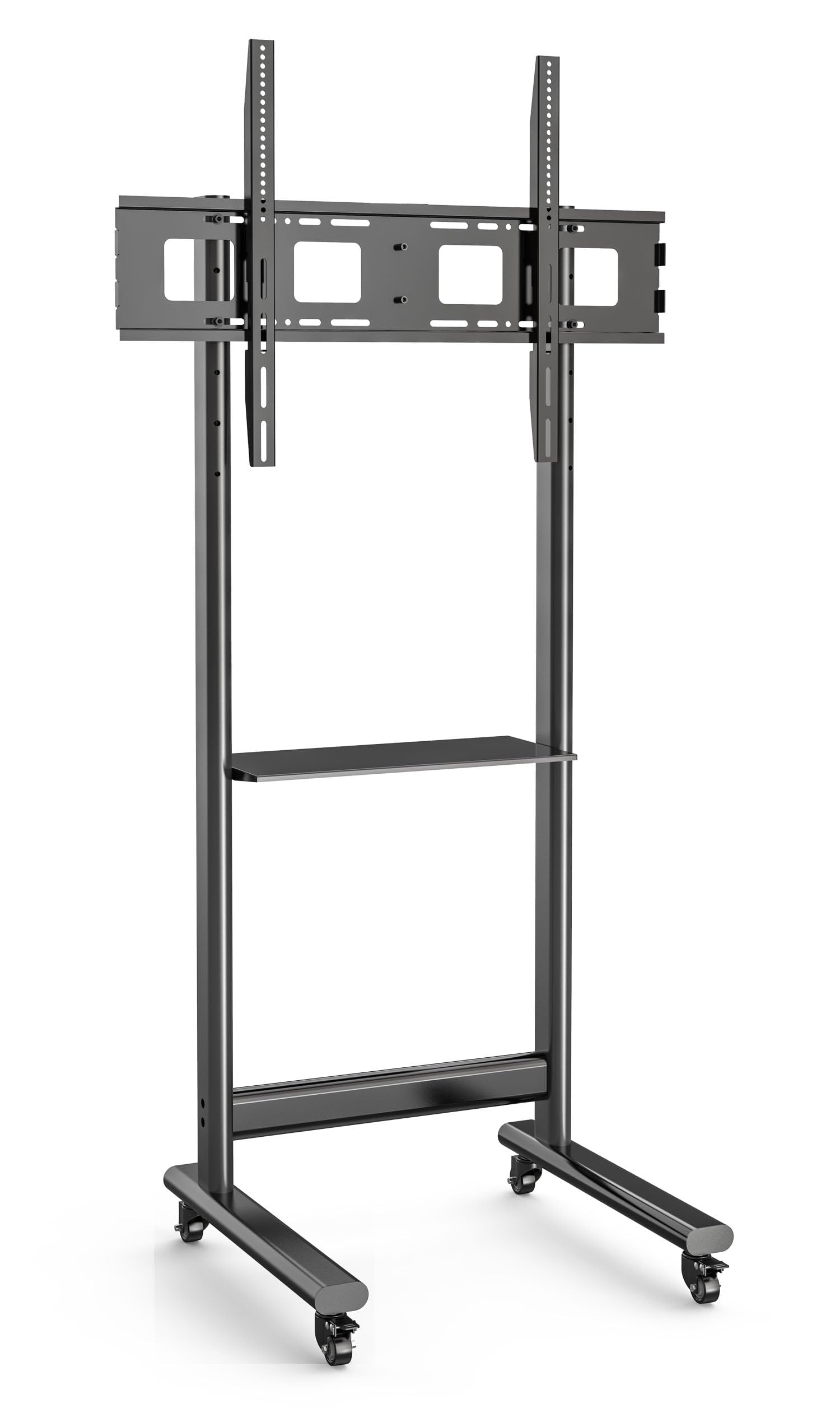 Techly 367843 Supporto da Pavimento TV LCD/LED 50-90" Altezza Regolabile con Mensola Nero