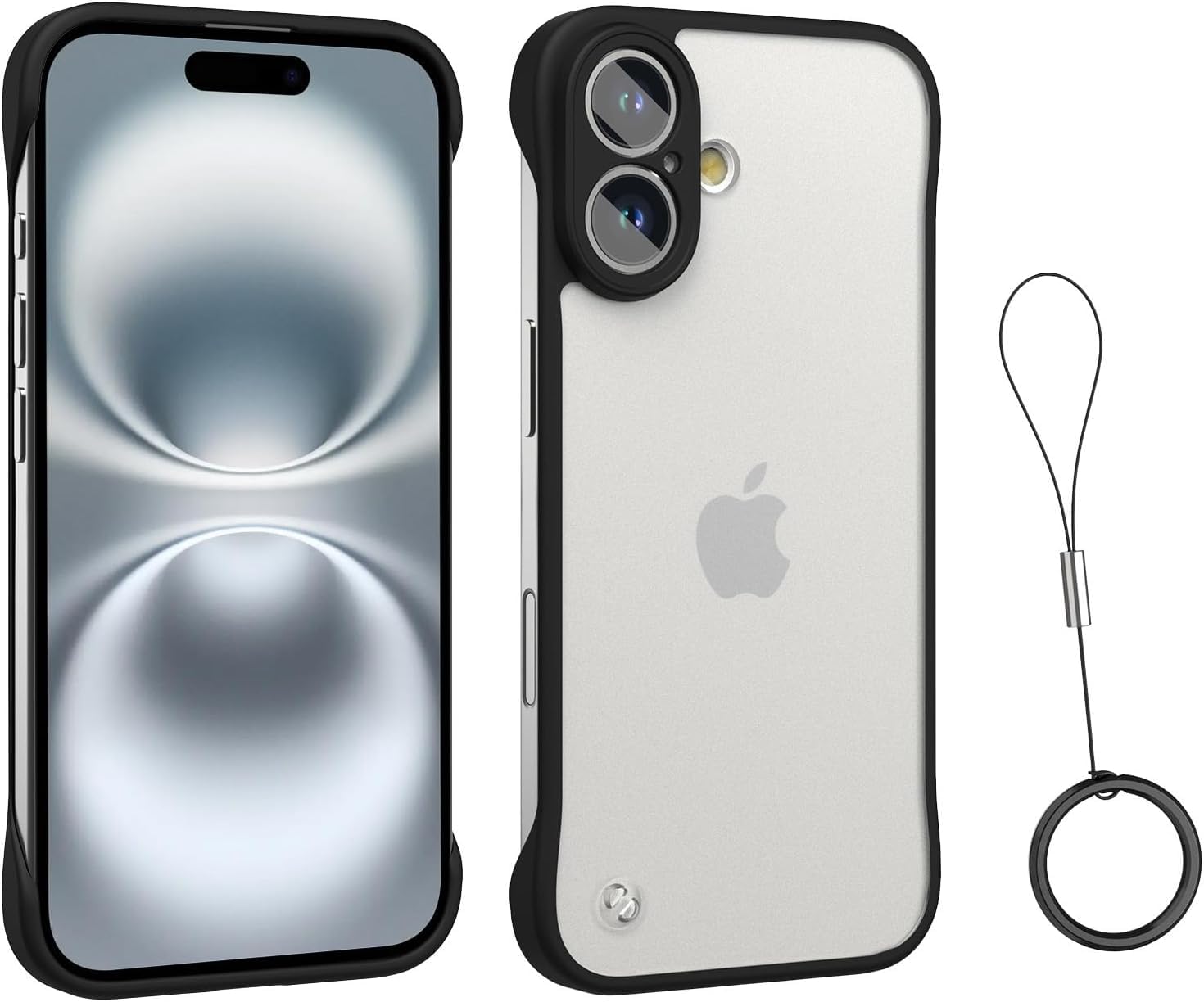 MOBILOVE Back Cover Case for iPhone 16 | Stylish Frameless Design with Ring and Camera Protection | Hybrid Frosted Matte Bumper Hard Back Cover for iPhone 16 (Black) (B0DJ7YJ1B3) Amazon Price History, Amazon Price Tracker
