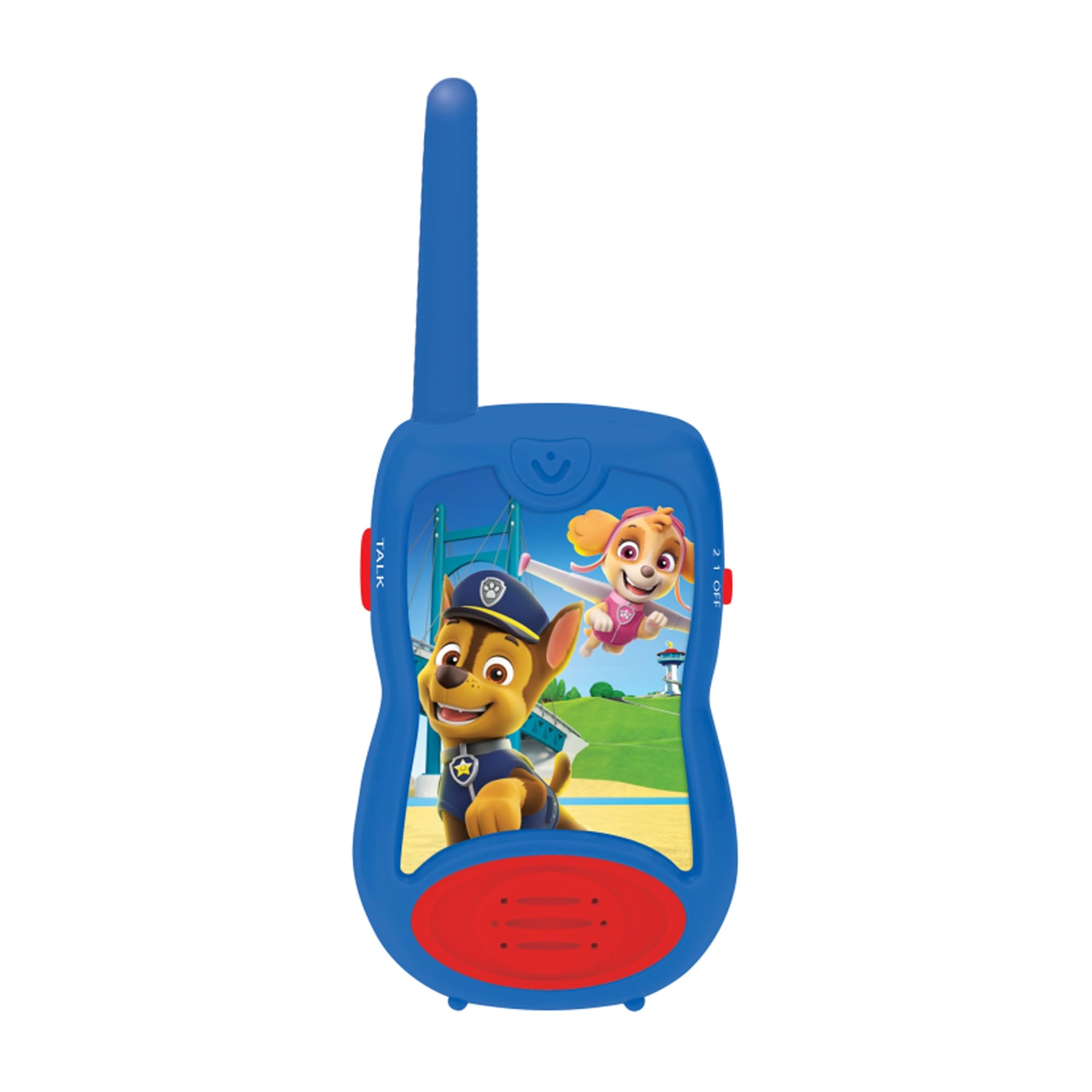 Lexibook Paw Patrol La Squadra dei Cuccioli Chase Walkie-Talkie, Clip da Cintura, 2 canali, Batteria, Blu/Rosso, TW12PALXB