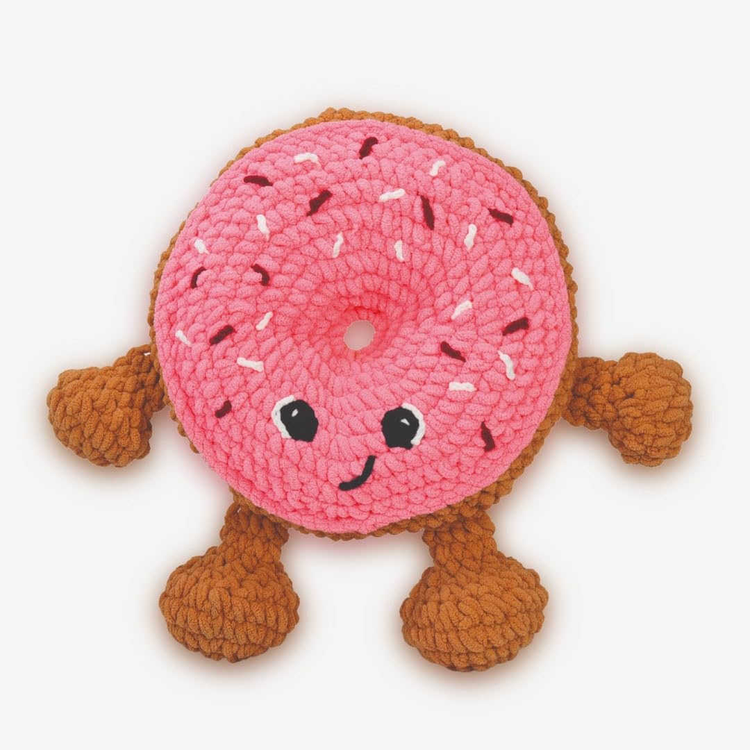 Knitty Critters - Fabulous Baker Gang - Donut| Cuddly DIY amigurumi Crochet kit, Pastel