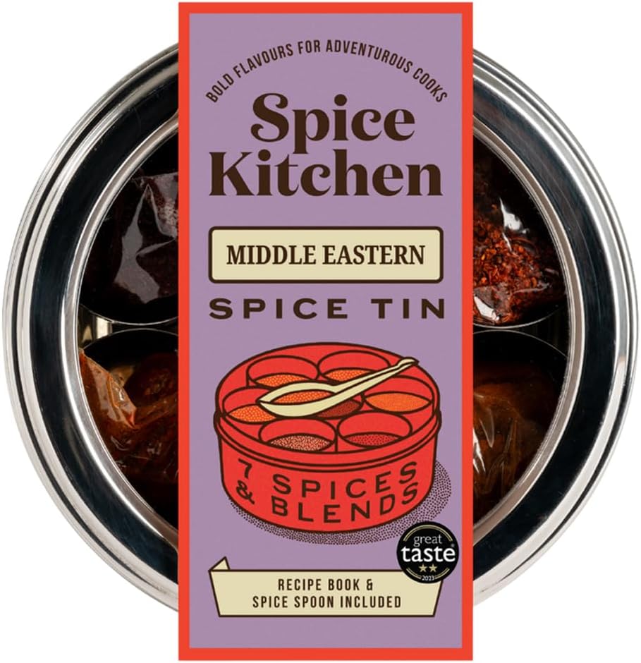 Middle Eastern Spice Collection Spice Tin with 7 Cooking Spices & recipe booklet included