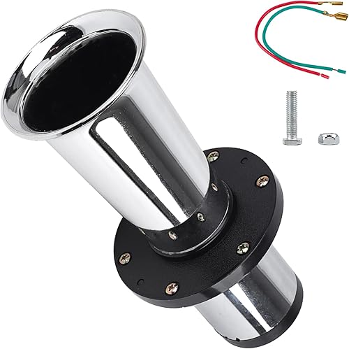 12V OOGA cuerno de aire antiguo Ahooga Vintage Clásico Antiguo Estilo Escuela Cromo 110DB Bocina de aire del coche (Plata)