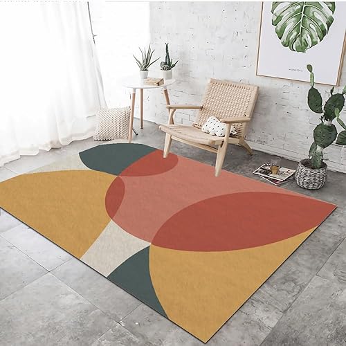 Miniatura 3 de Alfombras coloridas retro de los años 70S, geométricas, lavables a máquina, para sala de estar, alfombras con respaldo antideslizante para