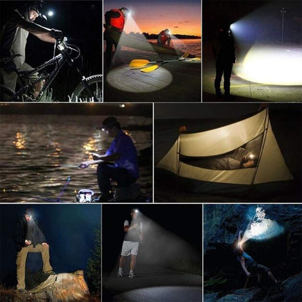 Lampe Frontale Rechargeable, Lampe Frontale 18000 lumens, étanche IPX4, Lampe de Poche réglable à 90 °, Lampe Frontale Parfaite 5 LEDs pour Le Camping, la randonnée, la pêche