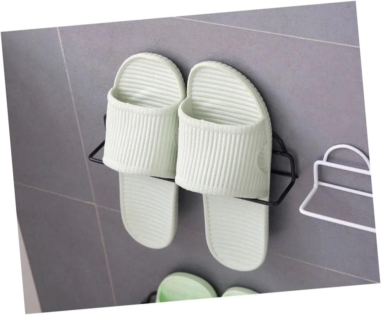 6pcs Bathroom Shoe -Mounted Storage Shelves Compact Design Irony Slipper Hanging Shelf Domestic Shoes Holder