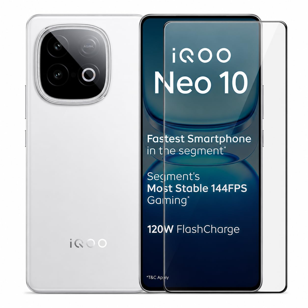 Military-Grade Tempered Glass Screen Protector Compatible for iQOO Neo 10 with Edge to Edge Coverage and Easy Self Installation kit (iQOO Neo 10)