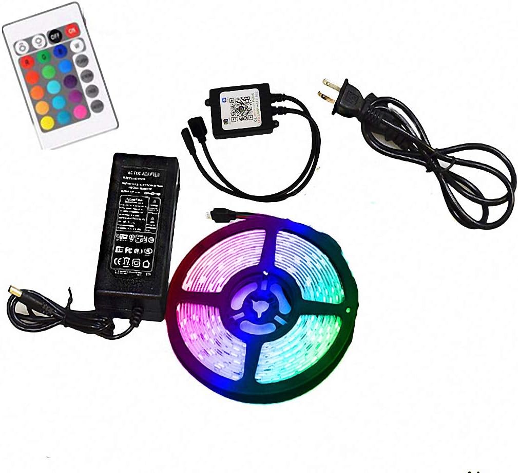 Ulalaza Smart LED Strip Lights Color Changing 32.8ft/10M Flexible 5050 RGB Led Lights Kit with Remote Easy Installation for TV Backlight Bedroom Multicolor Decoration