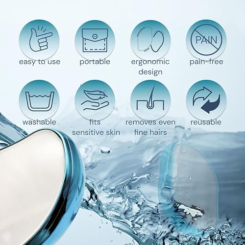 Miniatura 2 de LaMarine Skincare Borrador de pelo de cristal para mujer, removedor de pelo mágico para mejorar la textura de la piel y exfoliación sin dolor,