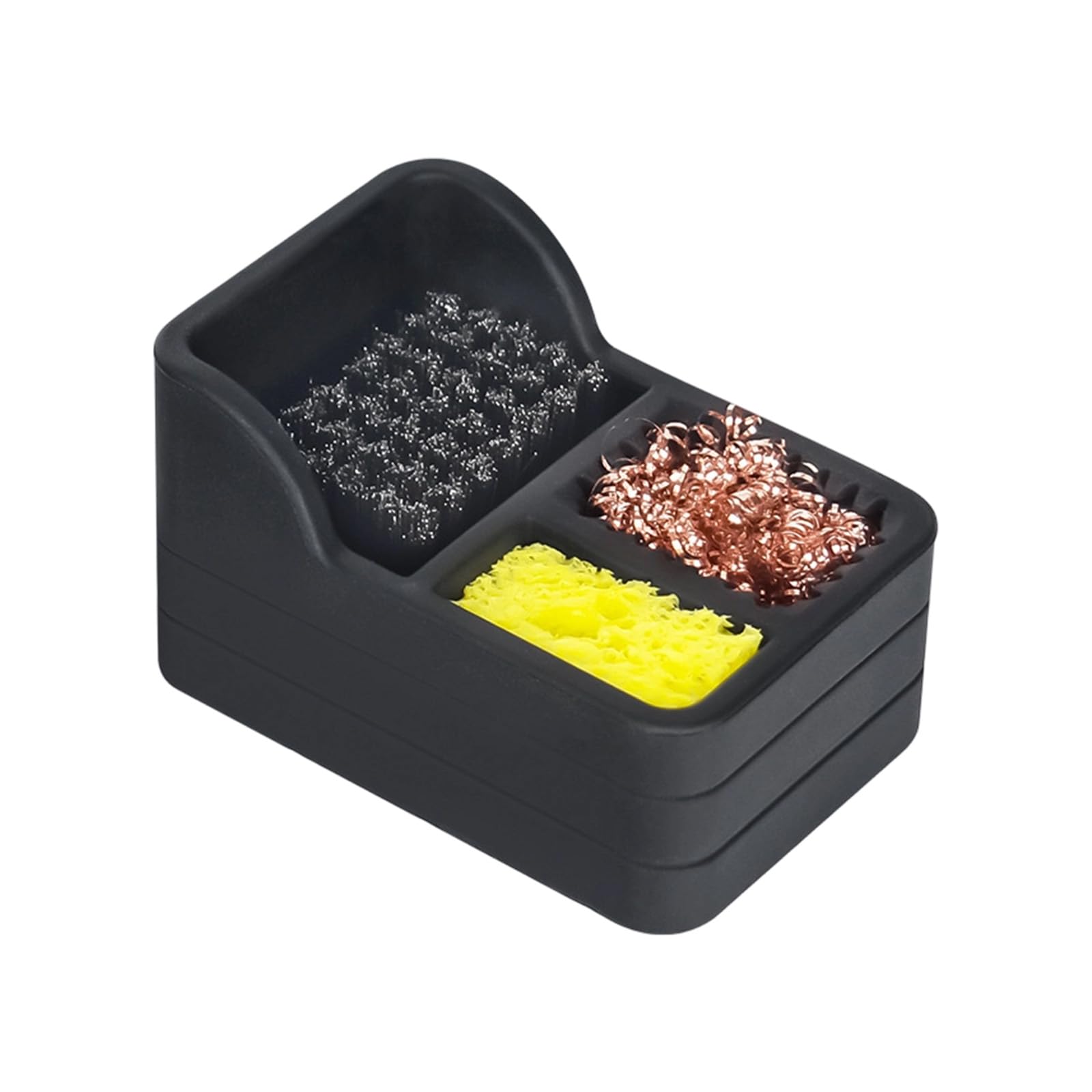 Kalttoy Black Sturdy Silicone Solder Scrap Bin Multi Purpose Storage Box Flexible Parts Holder For Welding And Electronics Maintenance Solder Waste Container