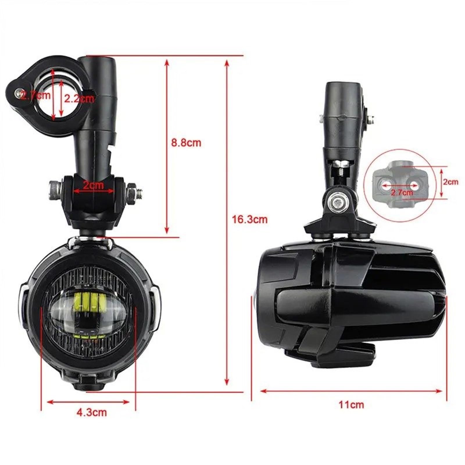Moto Fari Stradali Spot Light Beam Per Moto Fendinebbia Faro Anteriore LED 4000Lm 12V 100W Impermeabile 2 Pezzi Luci Ausiliarie Di Guida Universali