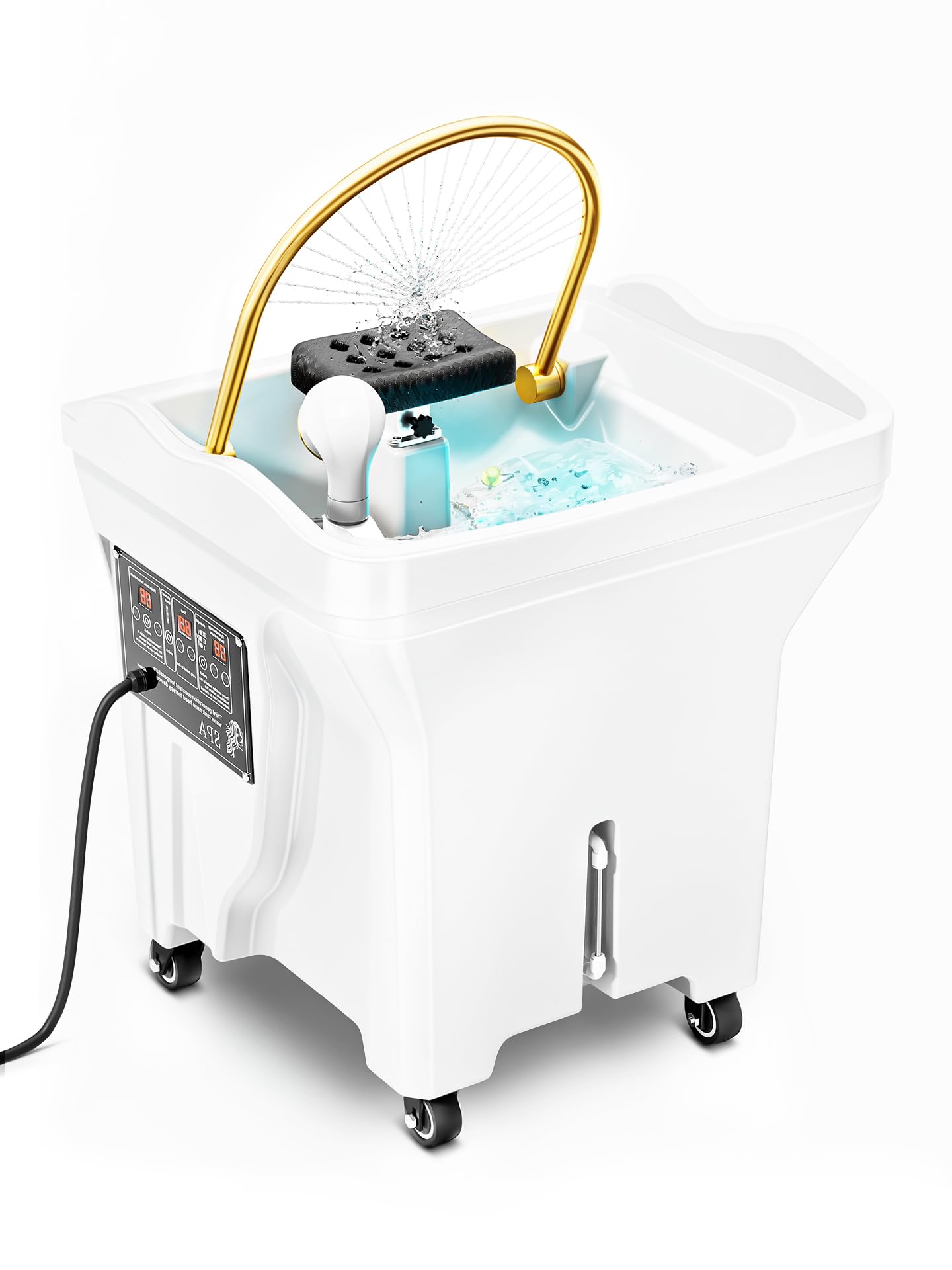 leqsdijk Innovative Touch Screen Dual System Japanese Head Spa Equipment, with 60L Large Water Storage Tank, Support 360°Water Circulation & Light Therapy