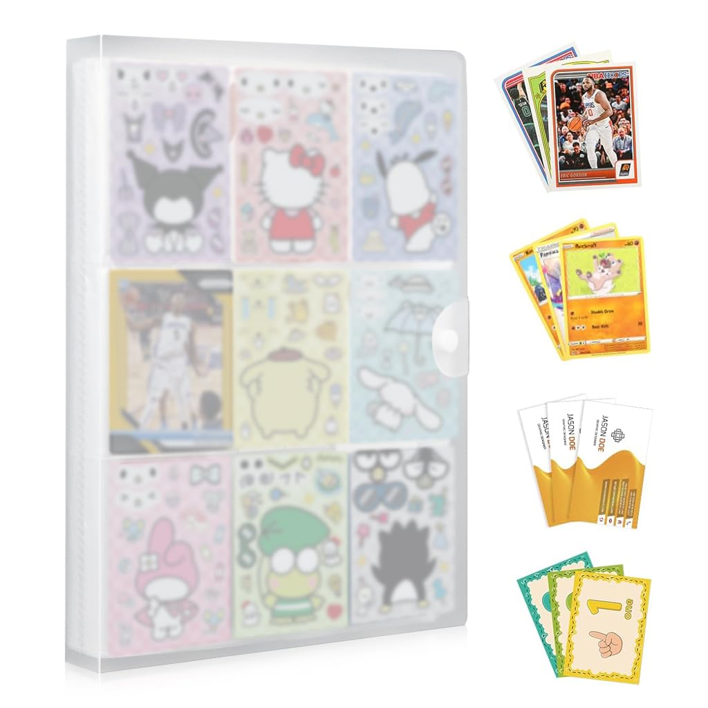 PATPAT® 540 Pockets 2.6x3.58 inches Per Cell Card Holder, Trading Cards Organizer Holder Double Sided Transparent Card Collection Book with Snap Button Closure Game Trading Card Holder-image-26