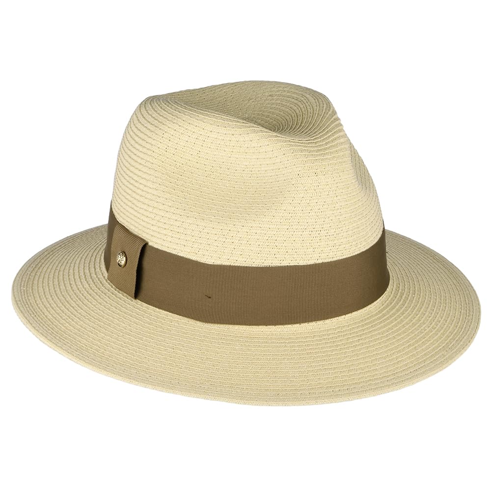 Failsworth Hats Sienna Toyo Straw Fedora Hat - Natural-Brown One Size