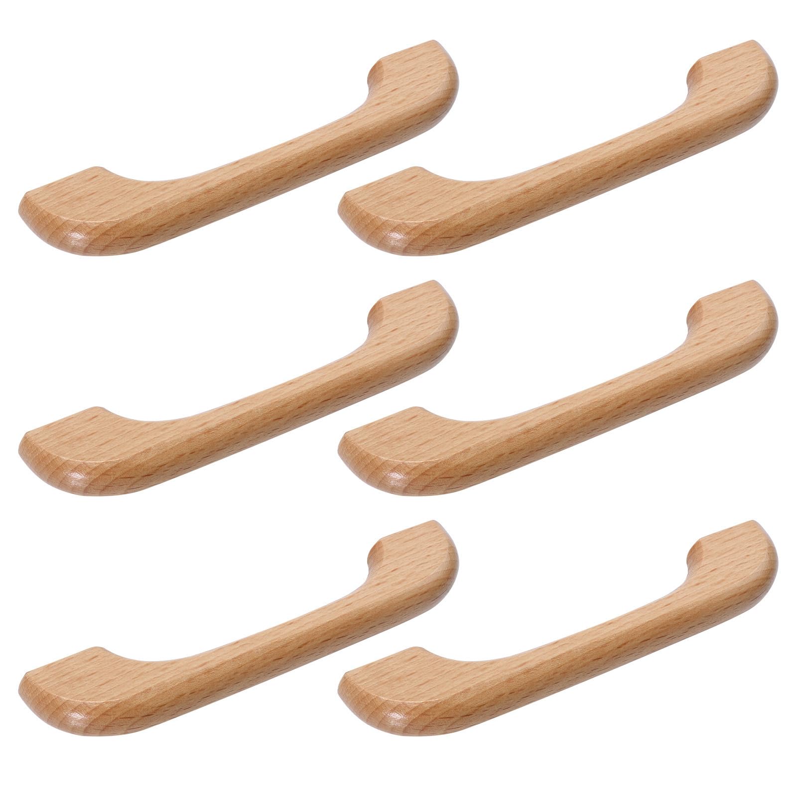 VICASKY Poignées de Meuble Entraxe 96mm en Bois Marron Lot de 6 Design Unique et Décoratif, Faciles à Utiliser, pour Portes et Placards Cuisine ou Chambre