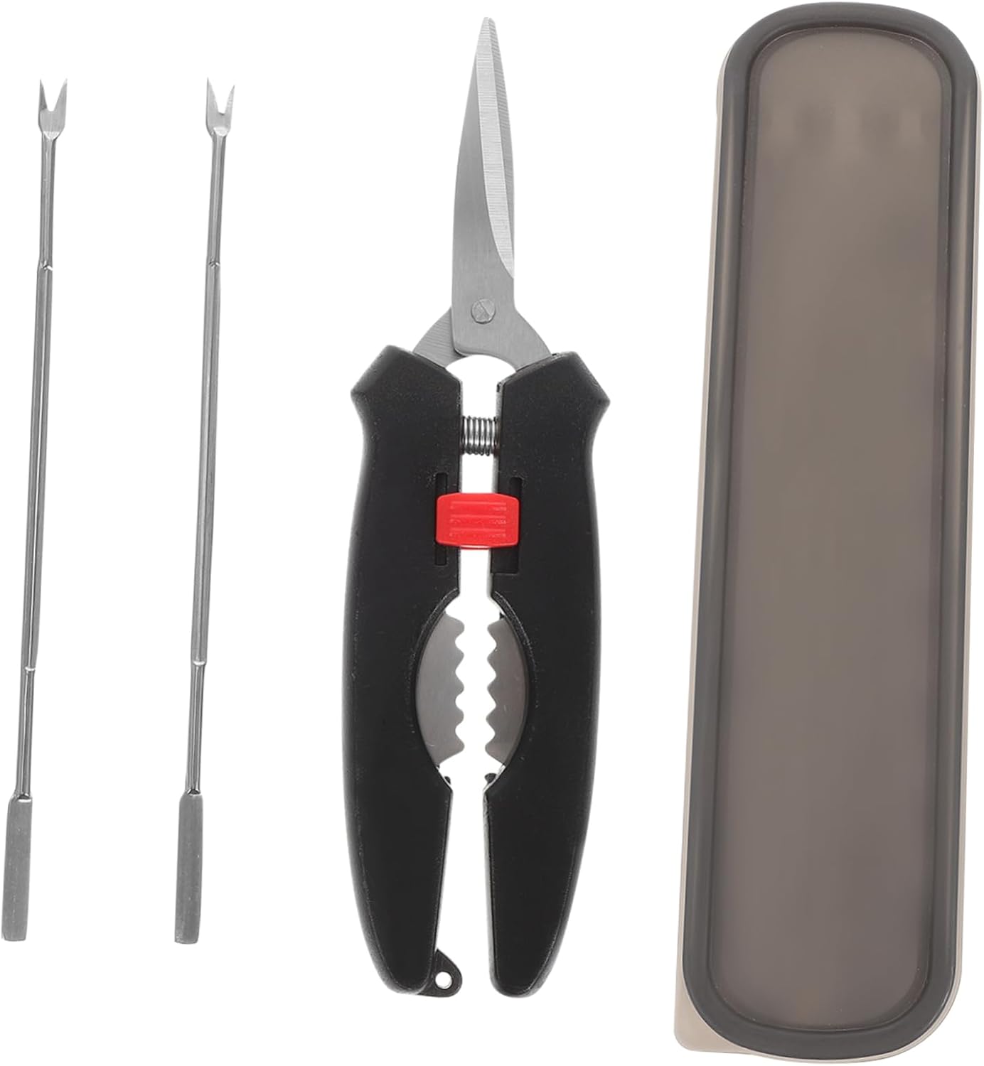 ULTECHNOVO 304 Stainless Steel Crab Tools Set with Scissors and Picks Seafood Eating Tools for Crab Legs Sturdy and Easy to Use Kit for Seafood Enthusiasts