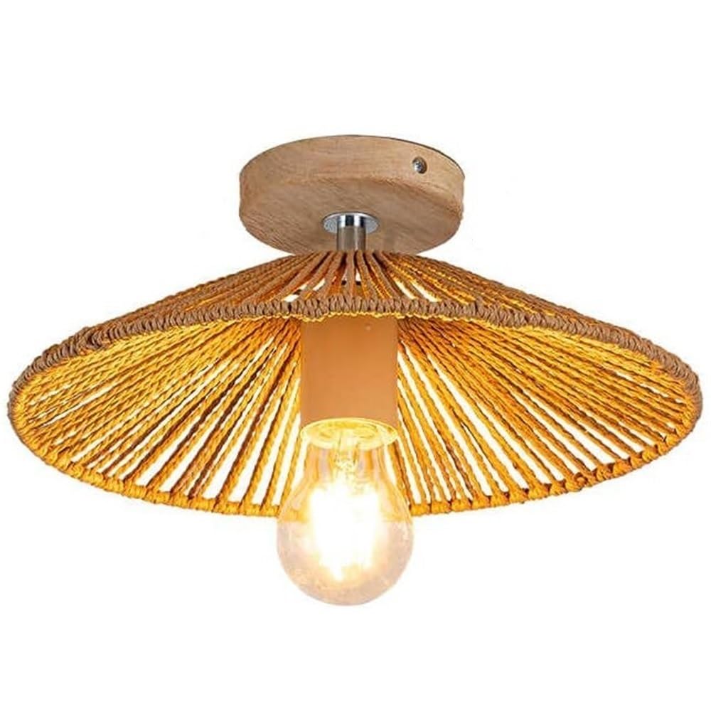 Plafonnier en corde tressée pour salon et chambre bohème