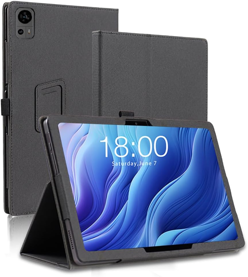 AKNICI Case for TECLAST T60 Tablet Android 13 12 Inch, Premium PU Leather Folio Folding Stand Protective Tablet Cover with Hand Strap Magnet for TECLAST T60
