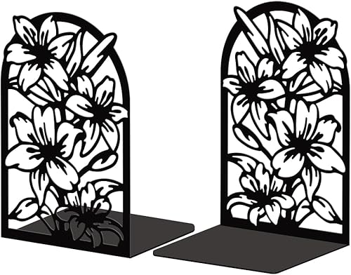 Miniatura 11 de Peacoblue Sujetalibros de metal para estantes, modernos tapones decorativos resistentes para libros de estudio, para oficina, escritorio, estante,