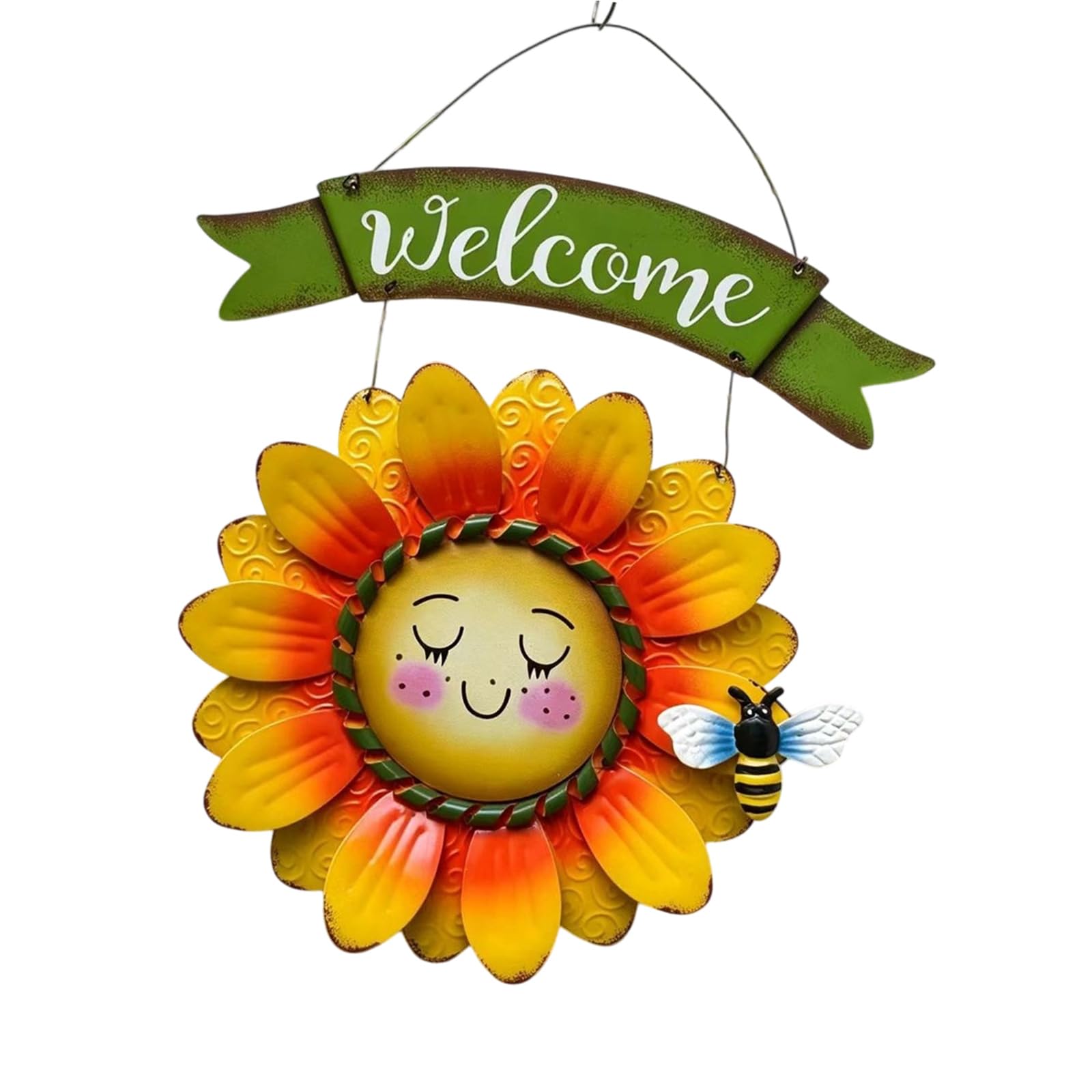 Zxfdsfdbnm Sunflower Door Sign Spring Welcome Wreaths for Front Door Decoration Front Doors Hanger for Kitchen Home Decors Sunflower Welcome Hanger