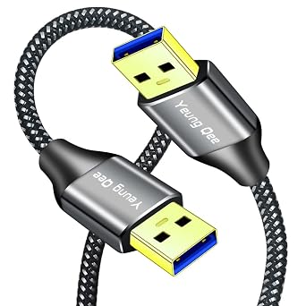 USB 3.0 A to A Male Cable 1 ft,Super Speed Type A Male to Male Cable USB 3.0 Double End USB Cord for Hard Disk, Cameras,Laptop Cooler, DVD Player and More 1FT/0.3M