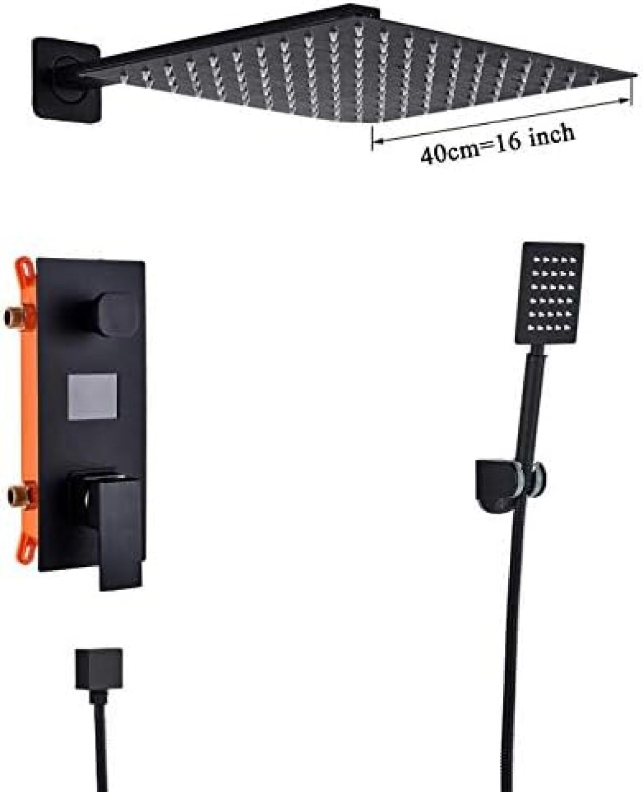 Doccia da Bagno 2 funzioni Rubinetti per Doccia digitali Neri Set Soffione Doccia a Pioggia Miscelatore con Display Digitale a 2 Vie Miscelatore per Doccia-Set Doccia da 10 Pollici,Set DOCC