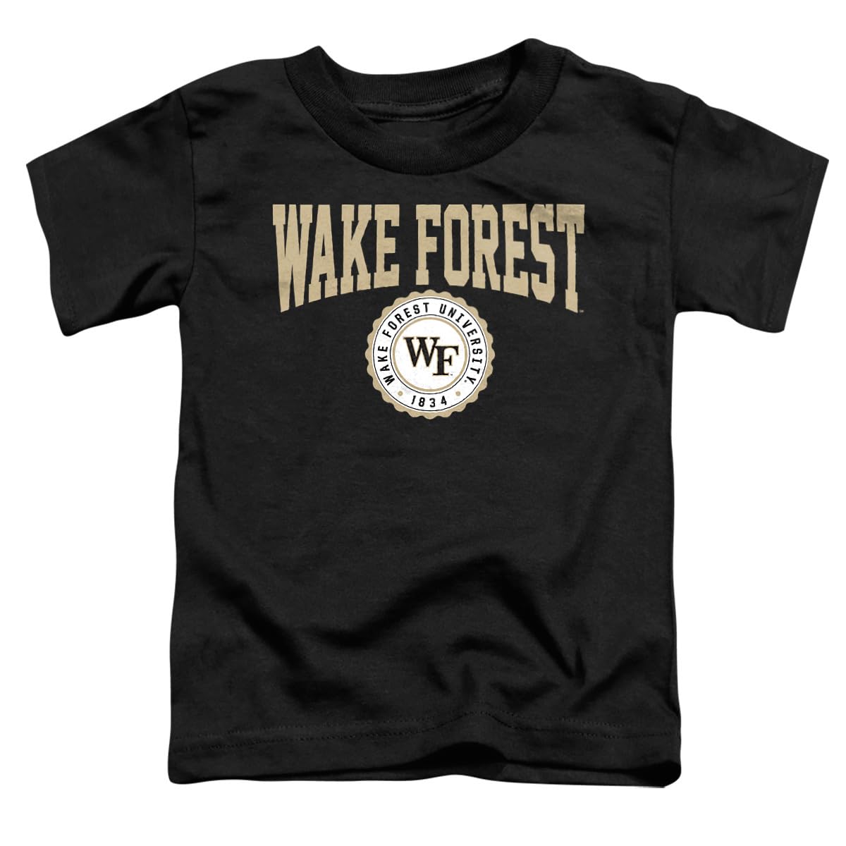 LOGOVISION Wake Forest University Collegiate Seal Kids T Shirt (4) for Toddler Boys and Girls, Black