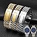 Imagen de ROUHO Sólido Acero Inoxidable Correa de Reloj Reemplazo Brazalete Reloj con Cierre Desplegable para Rolex Datejust 36mm & 41mm-Plata Oro 20mm