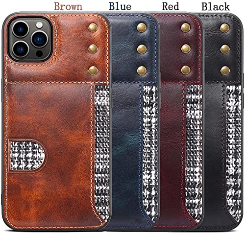 Coque iPhone 14 en cuir de vache rouge avec porte-cartes intégré de 6,1 pouces - 4