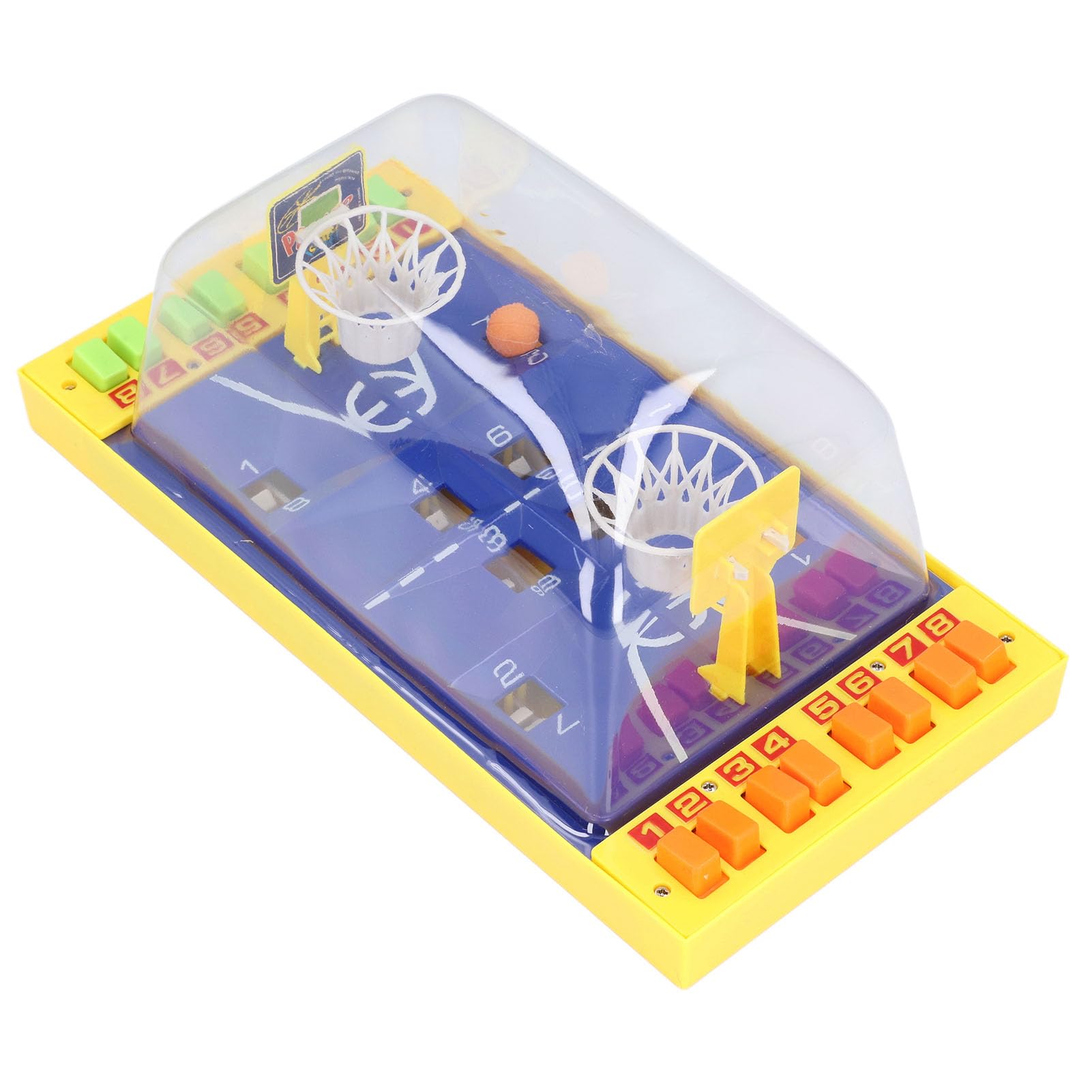 Interactive Basketball Game Toy, Finger Basketball Table Game, Coordination Capacity, Safety, 2 Players for Top (Yellow)