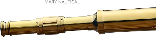 Miniatura 6 de Telescopio de pie náutico de latón dorado con trípode de madera Telescopio de vidrio espía de alta ampliación náutico para decoración del hogar
